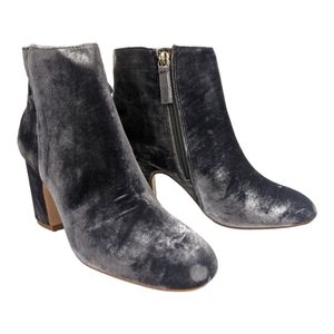 Zara Steel Blue Velvet Ankle Boots,  6.5